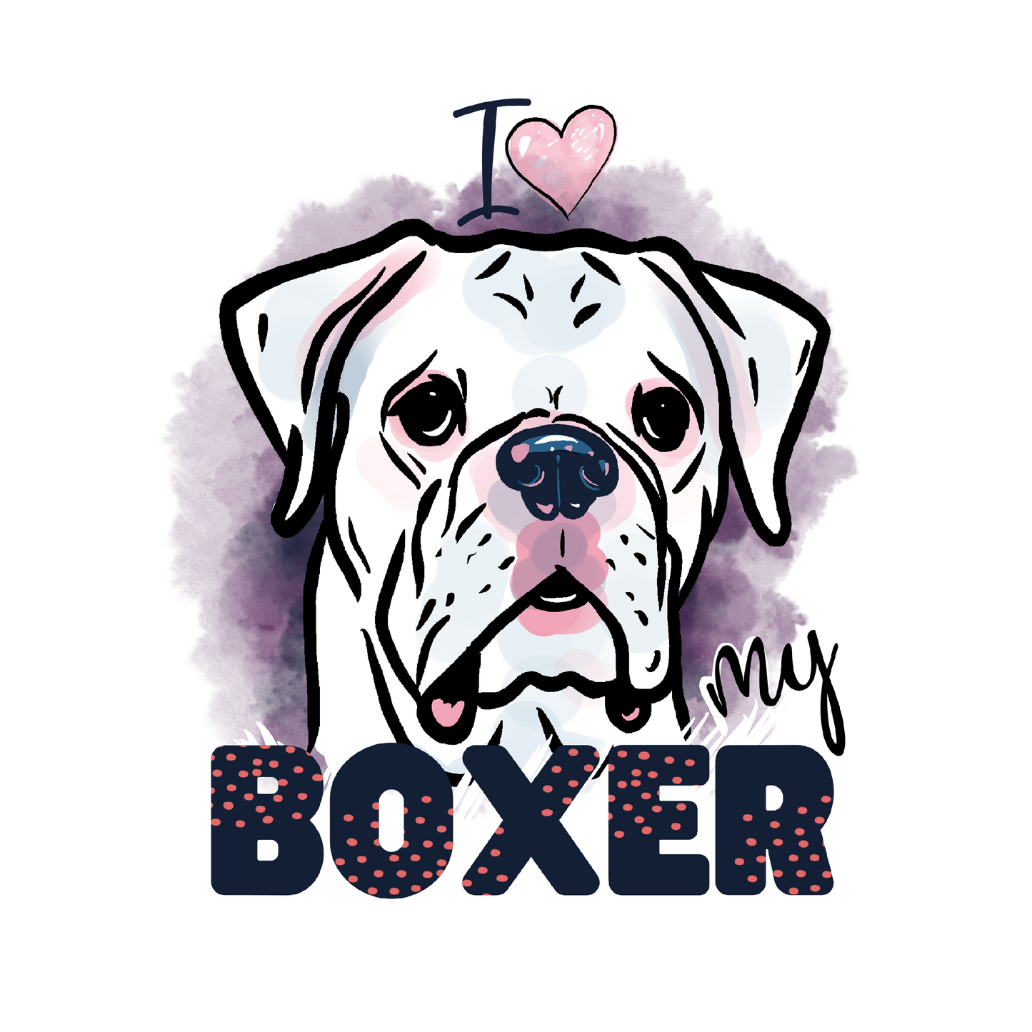 I Love My Boxer Sticker - 2