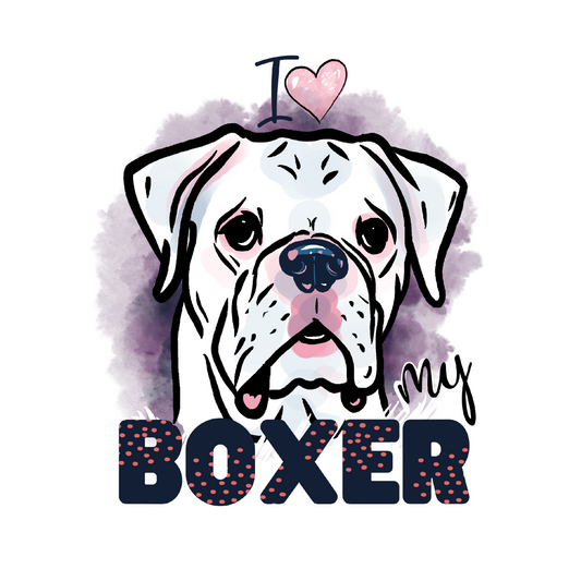 I Love My Boxer Sticker - 2