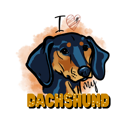 I Love My Dachshund Sticker - 2