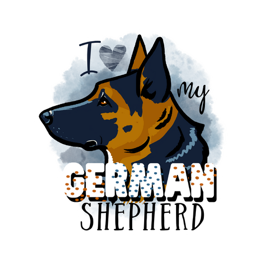 I Love My German Shepherd Sticker - #2