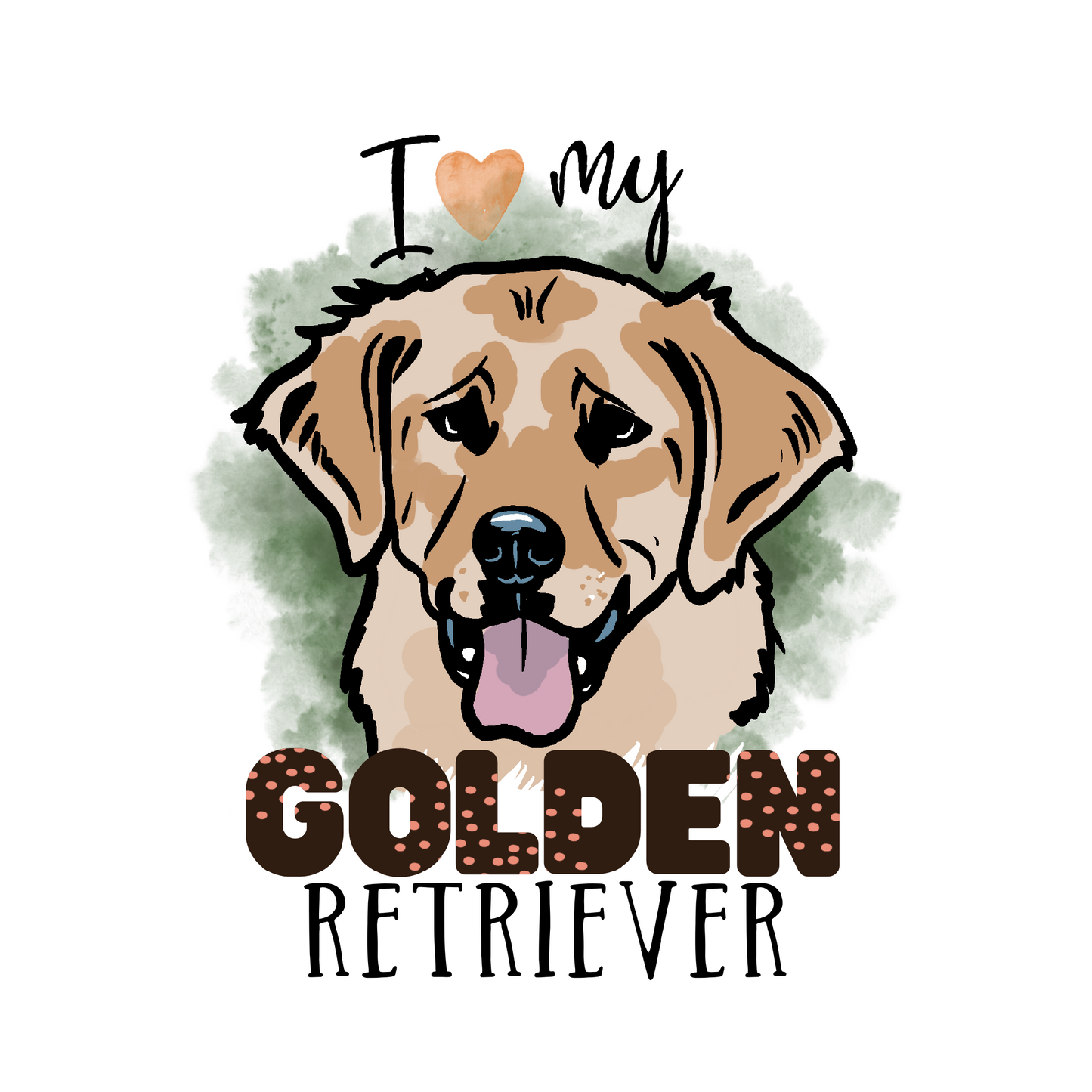 I Love My Golden Retriever Sticker - 2