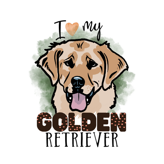 I Love My Golden Retriever Sticker - 2