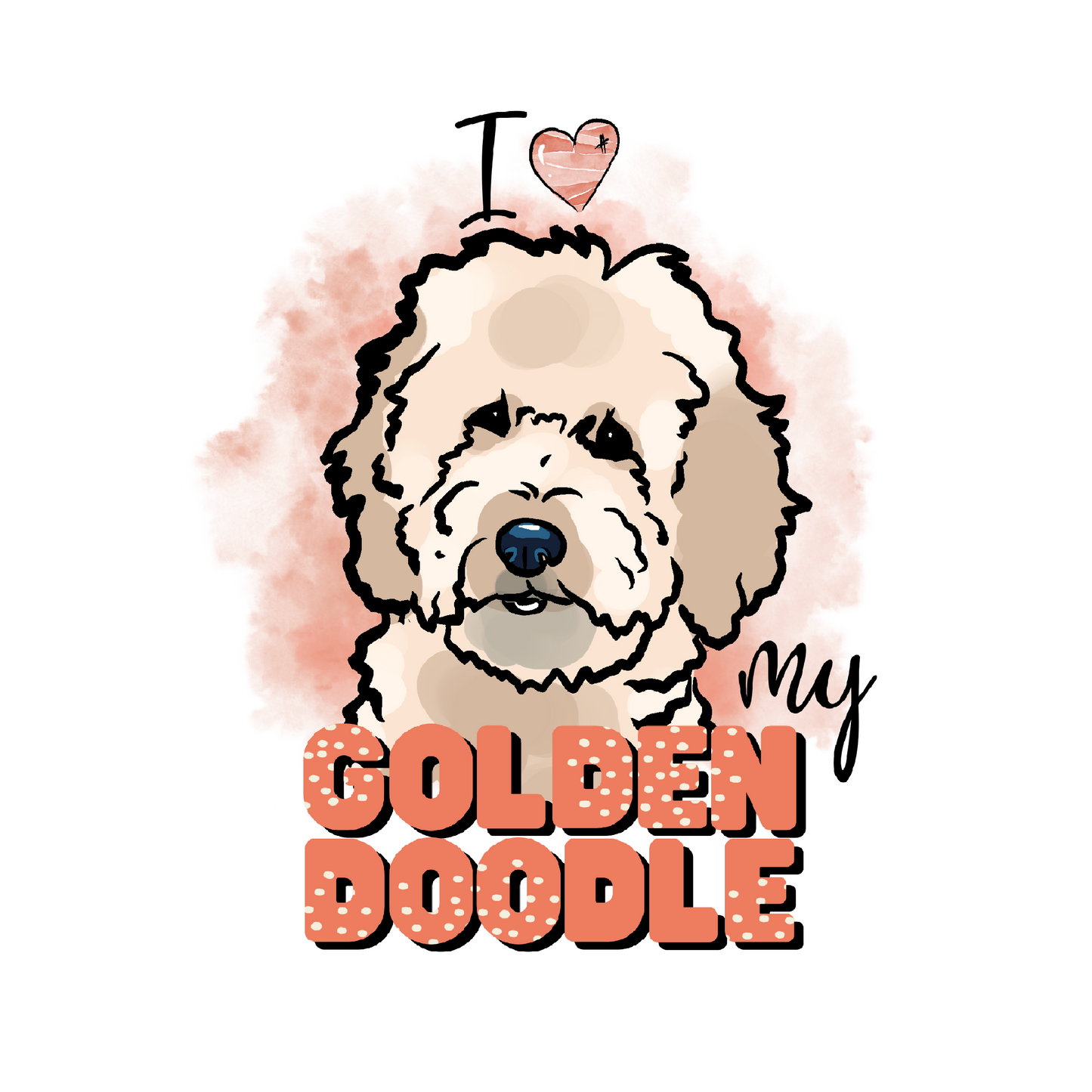 I Love My Golden Doodle Sticker