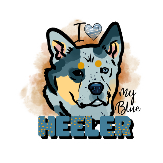 I Love My Blue Heeler Sticker