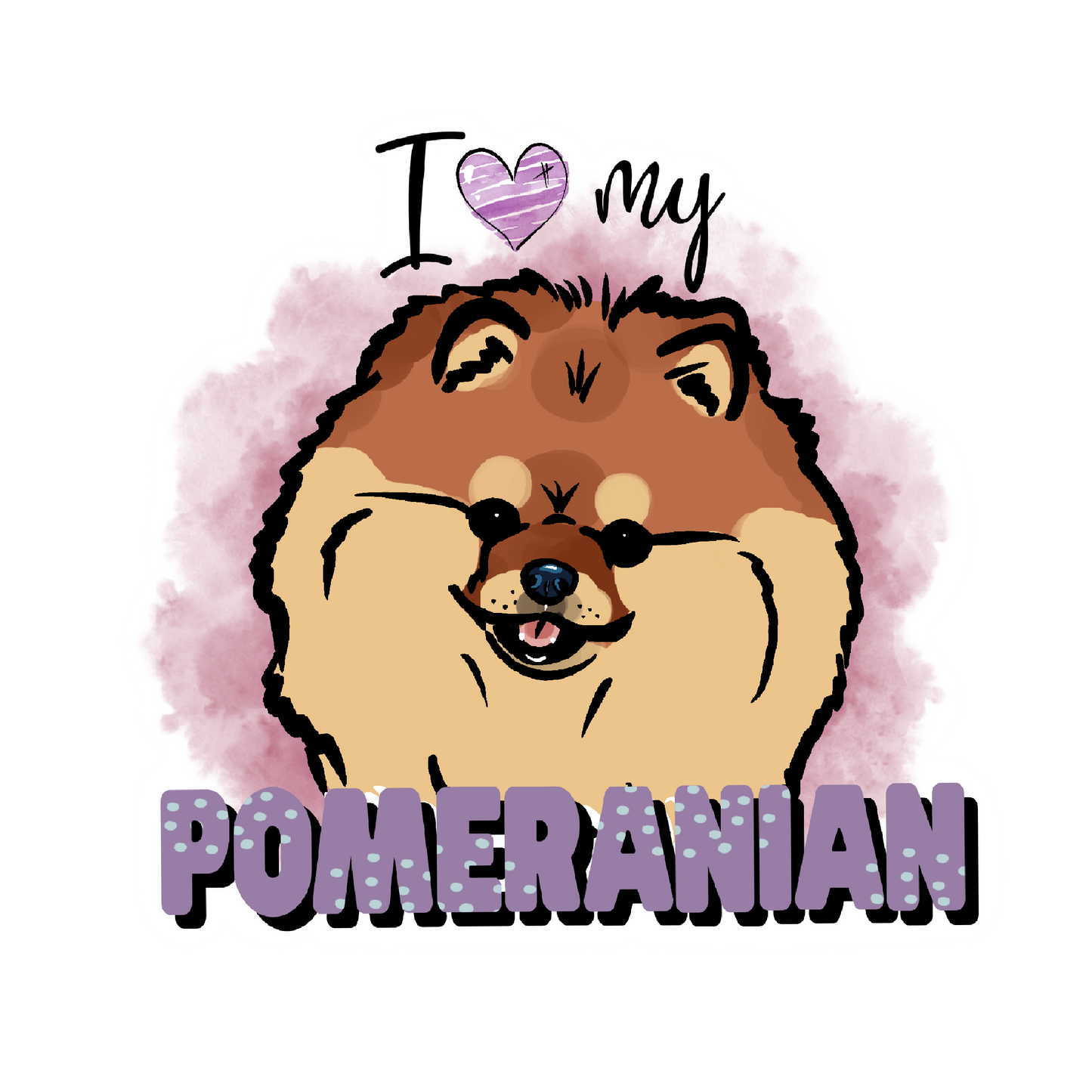 I Love My Pomeranian Sticker