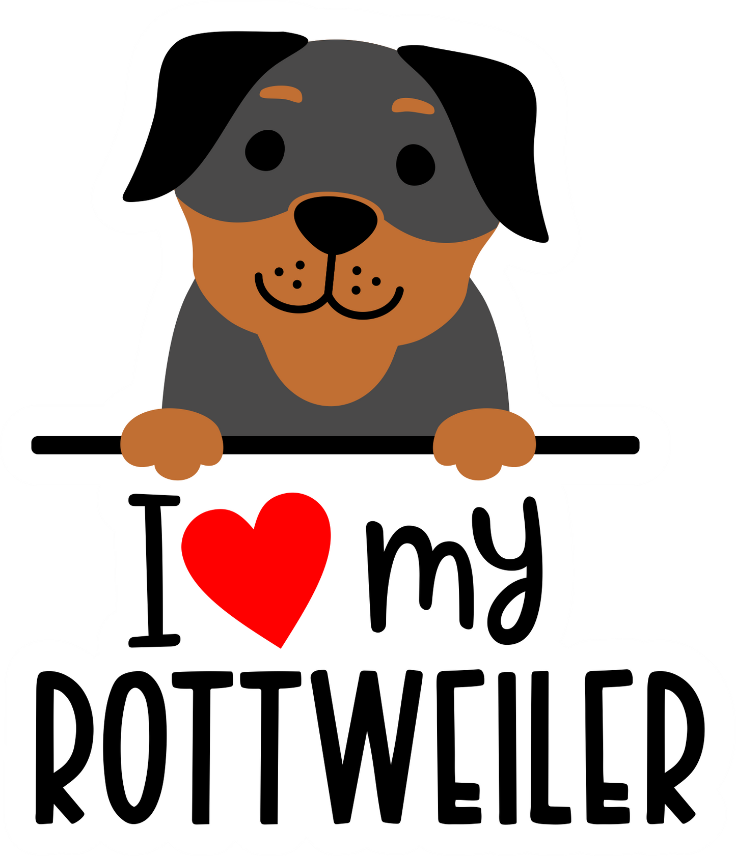 I Love My Rottweiler Sticker