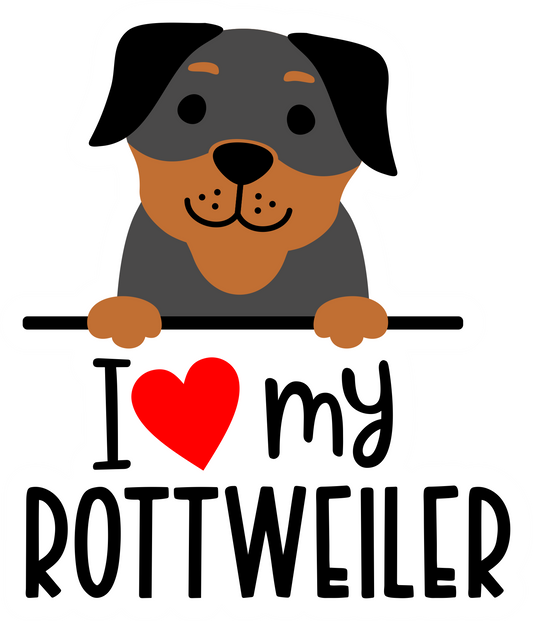 I Love My Rottweiler Sticker