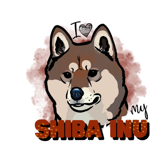 I Love My Shiba Inu Sticker